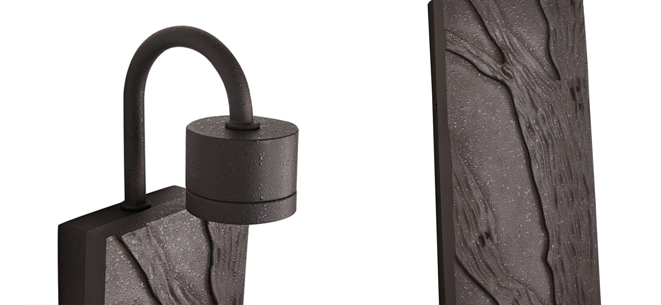 Бра с фактурой дерева Barkwood Black - фото
