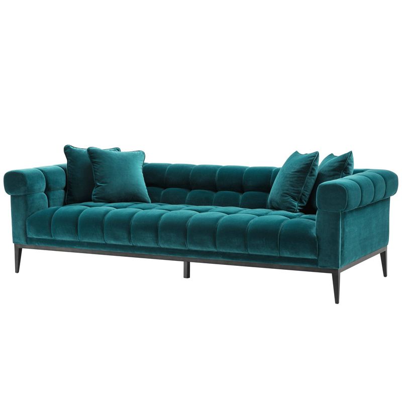 Диван Eichholtz Sofa Aurelio sea green Бирюзовый Черный в Нижнем Новгороде | Loft Concept 