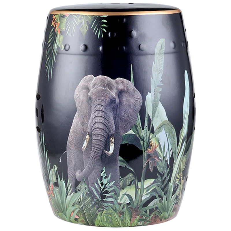 Керамический табурет Elephant Tropical Animal Ceramic Stool Black Черный Зеленый Серый в Нижнем Новгороде | Loft Concept 