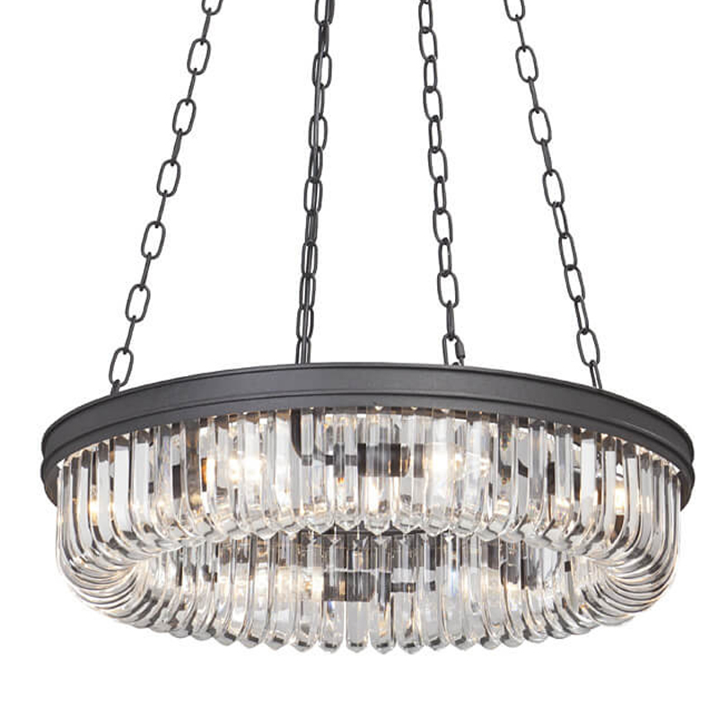 Люстра Retro Frozen Clear Glass Chandelier D 62 Черный в Нижнем Новгороде | Loft Concept 