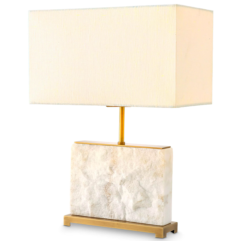 Настольная лампа Eichholtz Table Lamp Newton S Marble Белый Мрамор Bianco Латунь Кремовый в Нижнем Новгороде | Loft Concept 