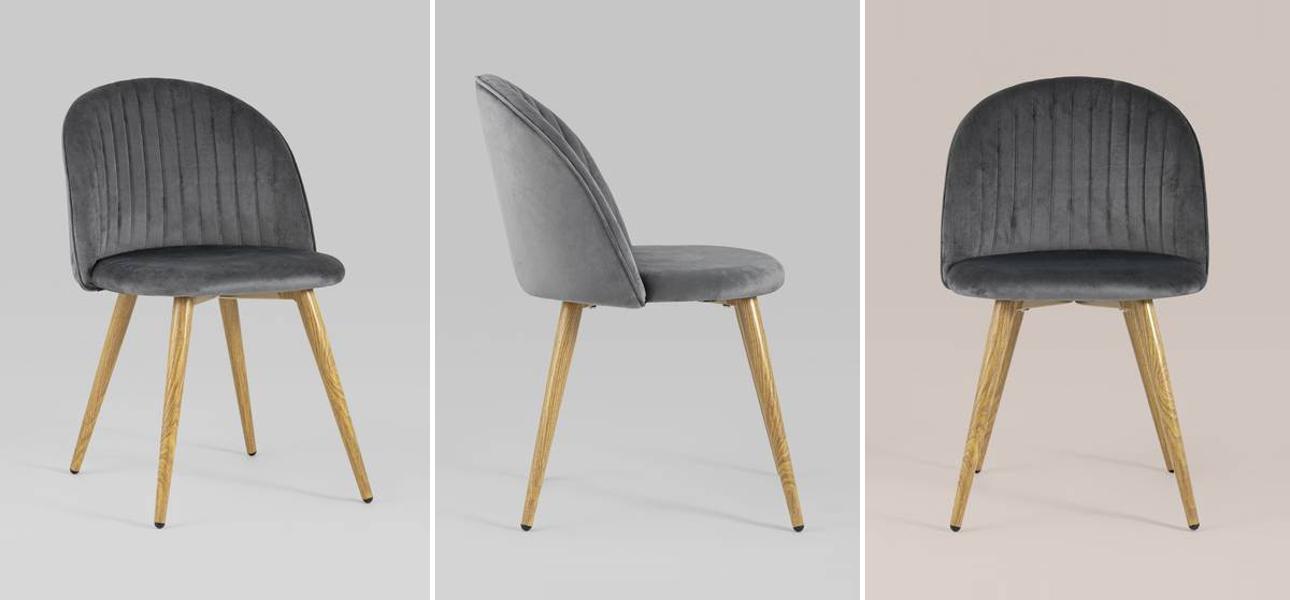 Стул Miruna Chair Серый Велюр - фото