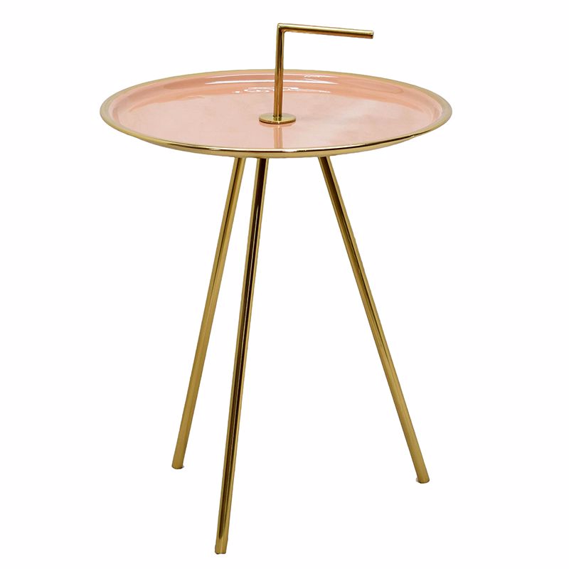 Приставной стол Salute Table Pink Розовый пастельный Глянцевое золото в Нижнем Новгороде | Loft Concept 