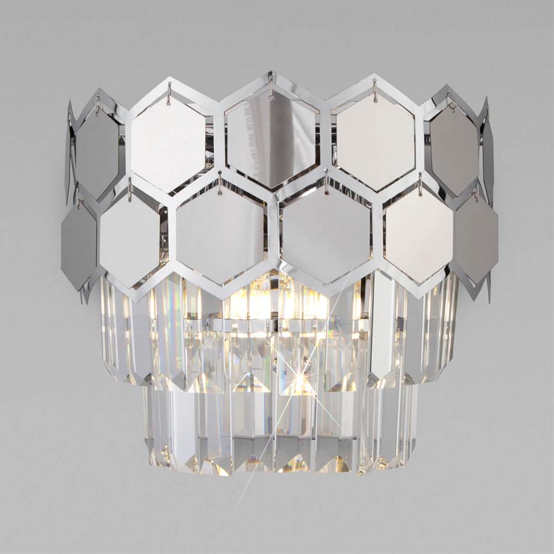 Бра Hanging Hexagon Moira Sconce chrome Прозрачный (Transparent) Хром в Нижнем Новгороде | Loft Concept 