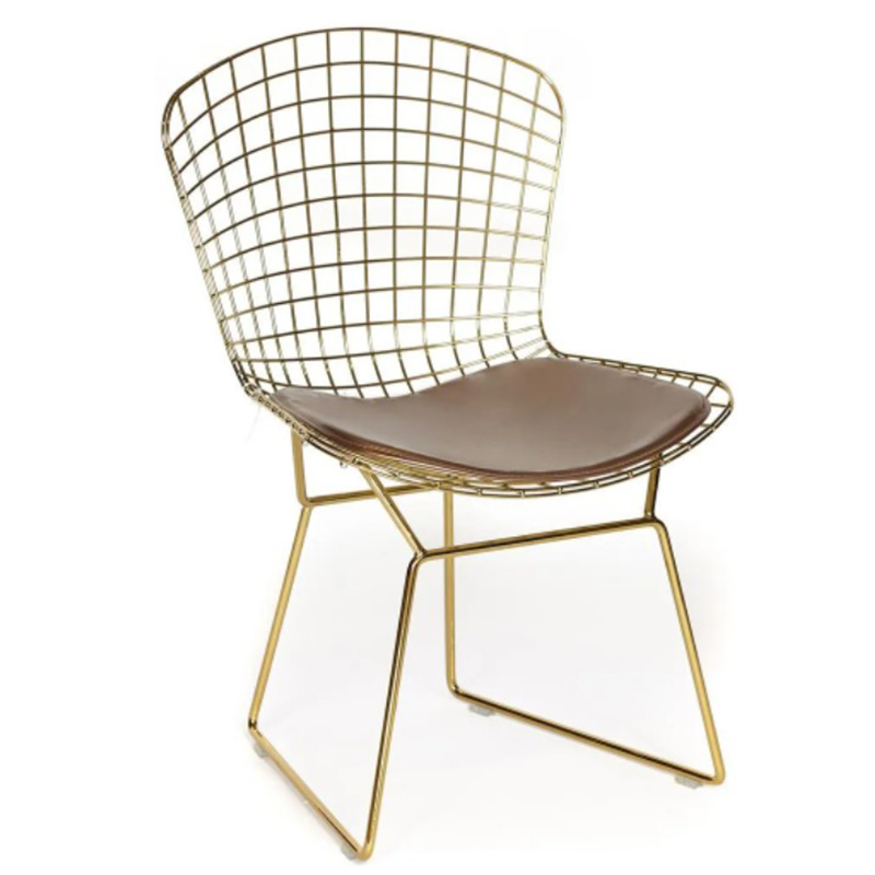 Стул Bertoia Chair Gold Золотой Коричневый в Нижнем Новгороде | Loft Concept 