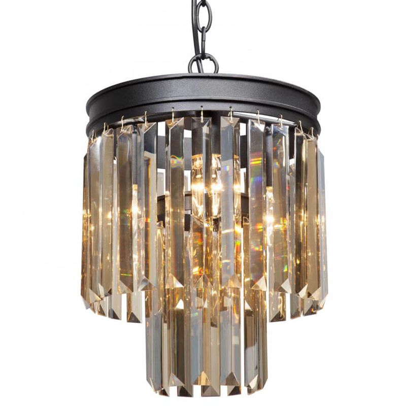 Светильник ODEON Amber GLASS Pendant lamp Янтарное Стекло D 27 Черный матовый Прозрачное Стекло в Нижнем Новгороде | Loft Concept 