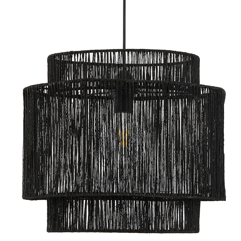 Подвесной светильник Signe Wicker Hemp Black Dual Черный в Нижнем Новгороде | Loft Concept 