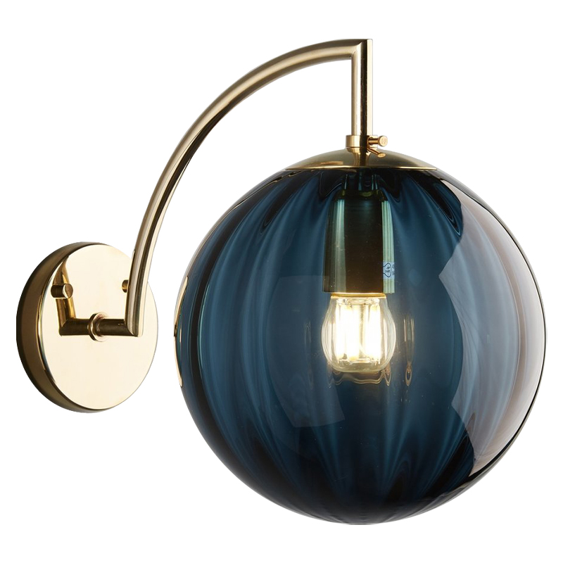 Бра Hector Sconce Blue Глянцевое золото Синий в Нижнем Новгороде | Loft Concept 