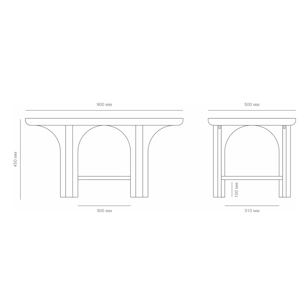 Стол кофейный деревянный с арочным основанием Arch Passage Стол кофейный деревянный с арочным основанием Arch Passage в Нижнем Новгороде