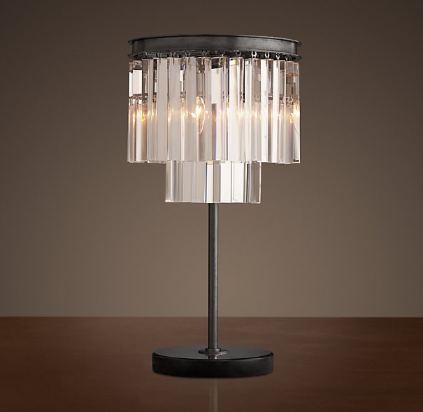 Настольная лампа RH 1920s Odeon Clear Glass Table Lamp Черный в Нижнем Новгороде | Loft Concept 