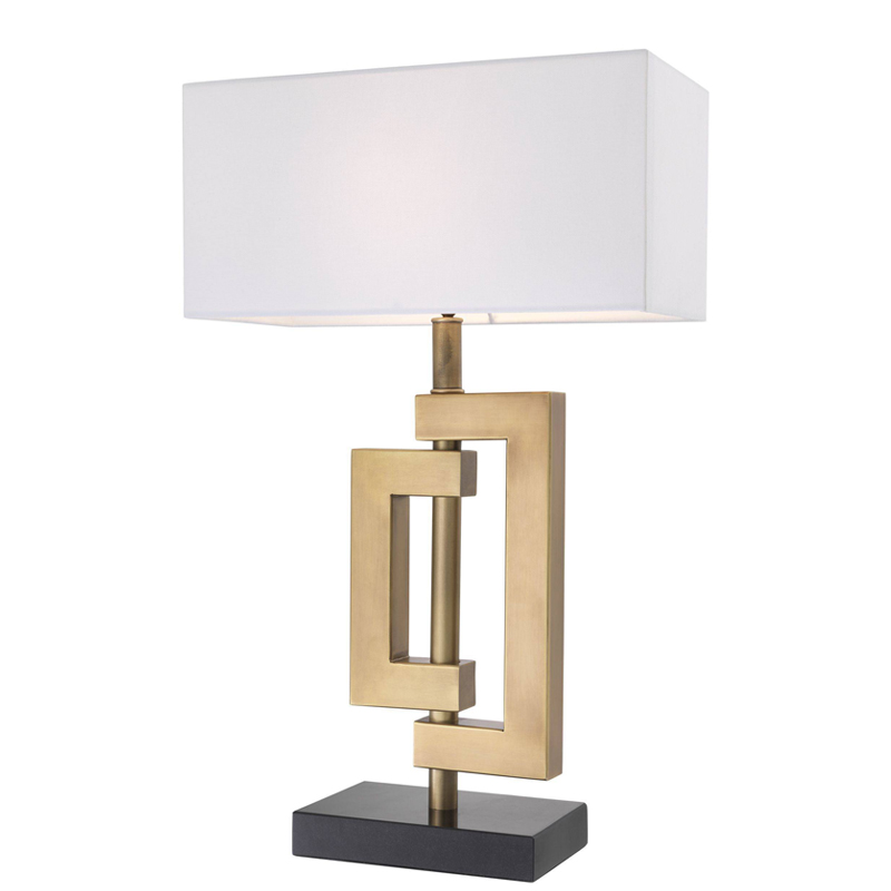 Настольная лампа Eichholtz Table Lamp Leroux brass Белый Латунь Античная полированная Черный в Нижнем Новгороде | Loft Concept 