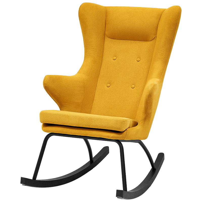 Rocking chair DORIA YELLOW Кресло-Качалка Желтое Желтый Черный в Нижнем Новгороде | Loft Concept 