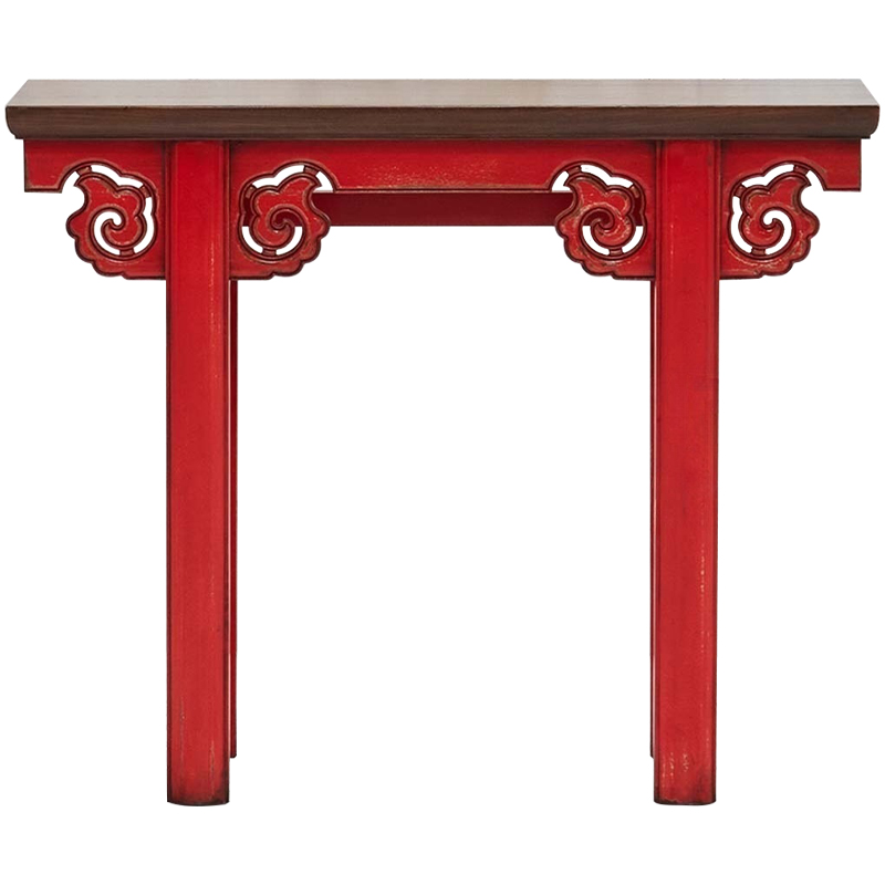 Деревянная консоль в китайском стиле красная Tang Console Table Красный Коричневый в Нижнем Новгороде | Loft Concept 