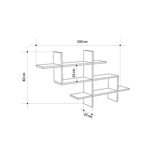 Полка фигурная подвесная цвета антрацит HALIC BOOKCASE ANTHRACITE в Нижнем Новгороде