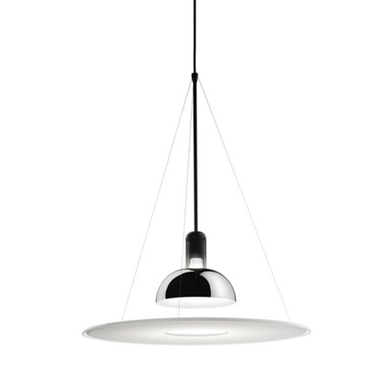 Подвесной светильник Flos Frisbi Lamp Сталь Белое матовое стекло в Нижнем Новгороде | Loft Concept 