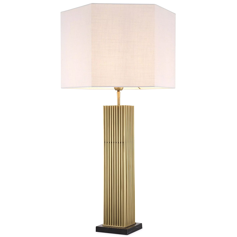 Настольная лампа Eichholtz Table Lamp Viggo Brass Латунь Белый в Нижнем Новгороде | Loft Concept 