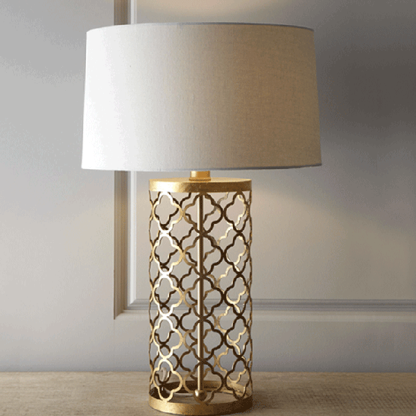 Настольная лампа Regina-Andrew Design Quatrefoil Drum Lamp Латунь в Нижнем Новгороде | Loft Concept 