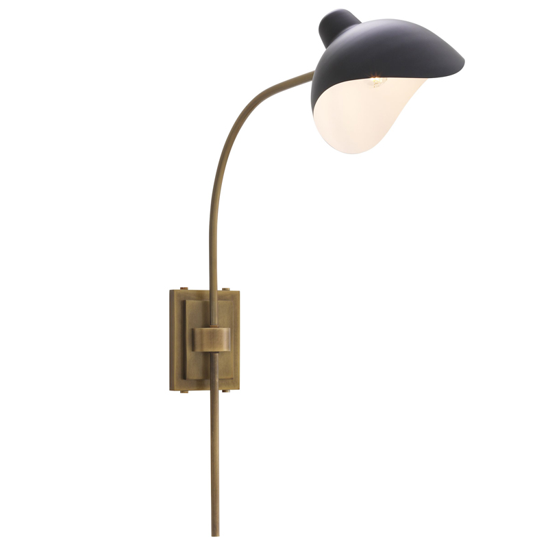 Бра Eichholtz Wall Lamp Pelham Brass Черный Латунь Античная полированная в Нижнем Новгороде | Loft Concept 