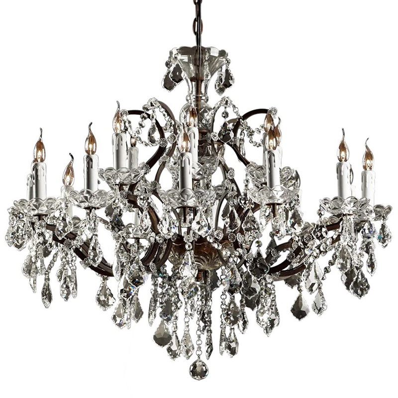 Люстра 19th c. Rococo IRON & CLEAR CRYSTAL Brown Chandelier 18 Прозрачное Стекло Коричневый винтаж в Нижнем Новгороде | Loft Concept 