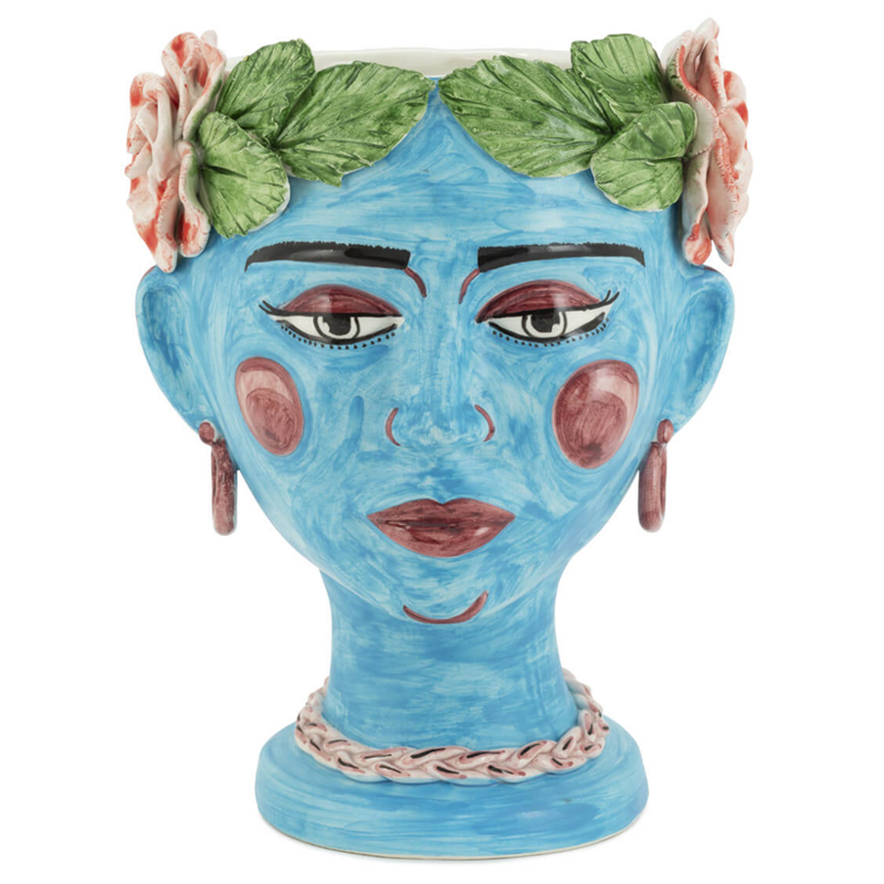 Ваза VASE HEAD SELVA COLOR Light blue Винтажный голубой Зеленый в Нижнем Новгороде | Loft Concept 