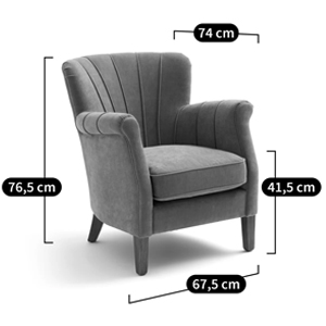 Кресло велюровое на ножках из массива ясеня Jessie Armchair в Нижнем Новгороде