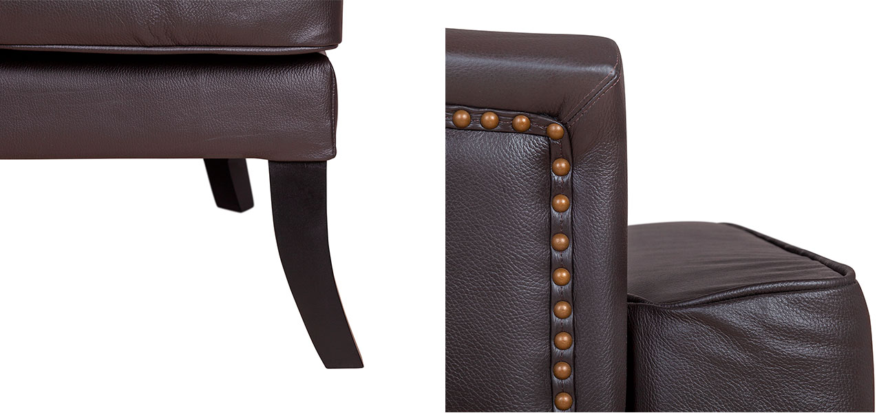 Кресло кожаное Brown Builder - фото №2