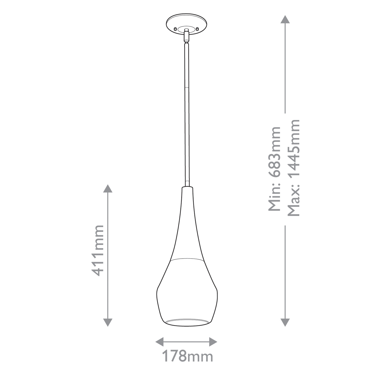 Подвесной светильник каплевидной формы с комбинированным плафоном из стали и белого матового стекла Kichler в Нижнем Новгороде