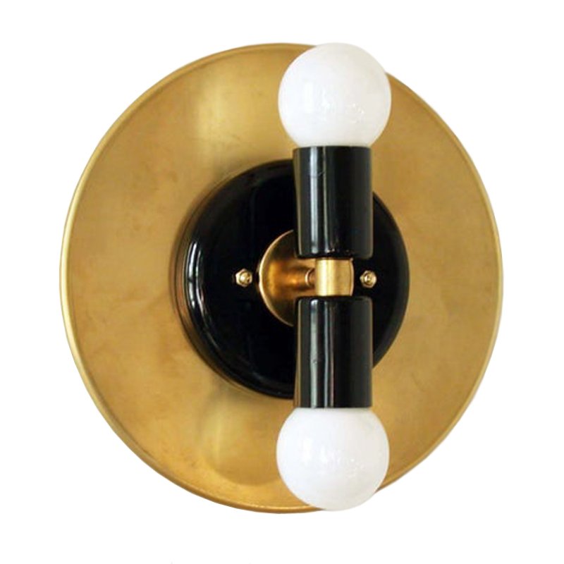 Modern Wall Double Sconce Gold Black Глянцевое золото Черный в Нижнем Новгороде | Loft Concept 