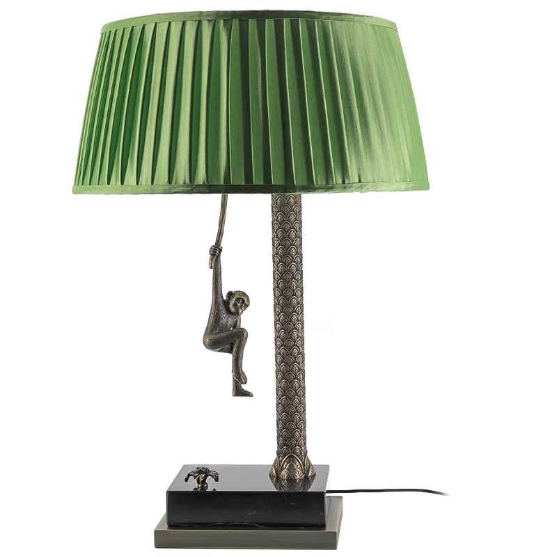 Настольная лампа Джунгли Table Lamp Jungle Green Латунь Античная полированная Черный Мрамор Nero Зеленый в Нижнем Новгороде | Loft Concept 