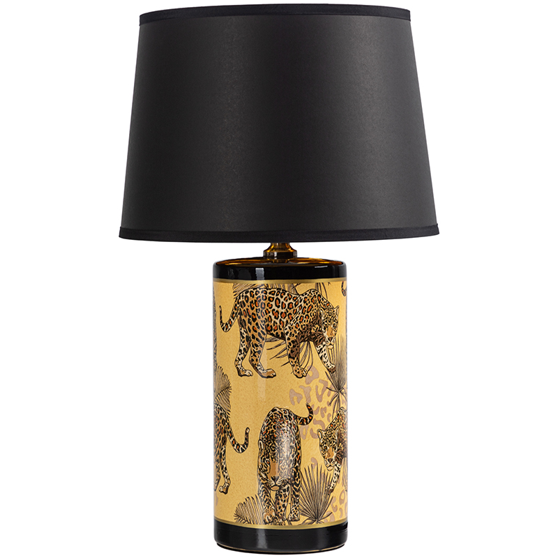 Настольная лампа с абажуром Leopard Lampshade Black Желтый Черный в Нижнем Новгороде | Loft Concept 