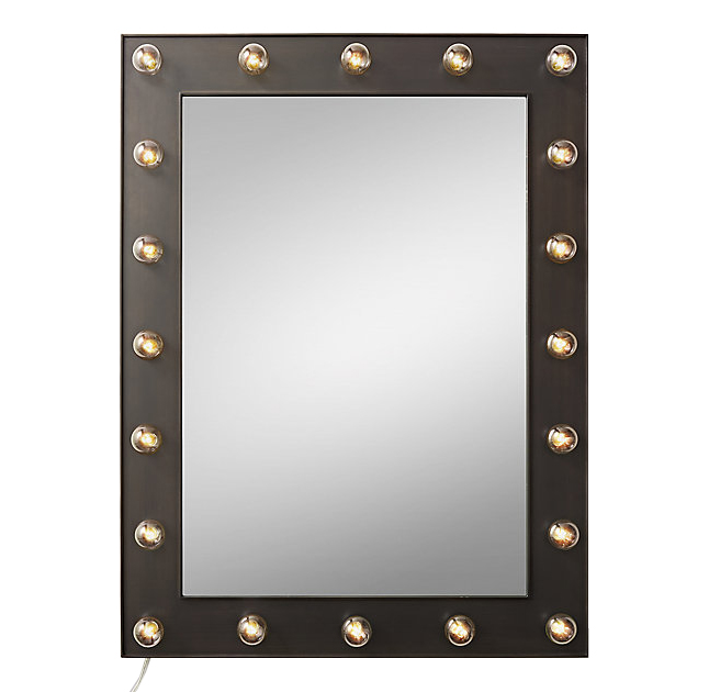 Зеркало с подсветкой Restoration Hardware ILLUMINATED Mirror Dark steel Графит в Нижнем Новгороде | Loft Concept 