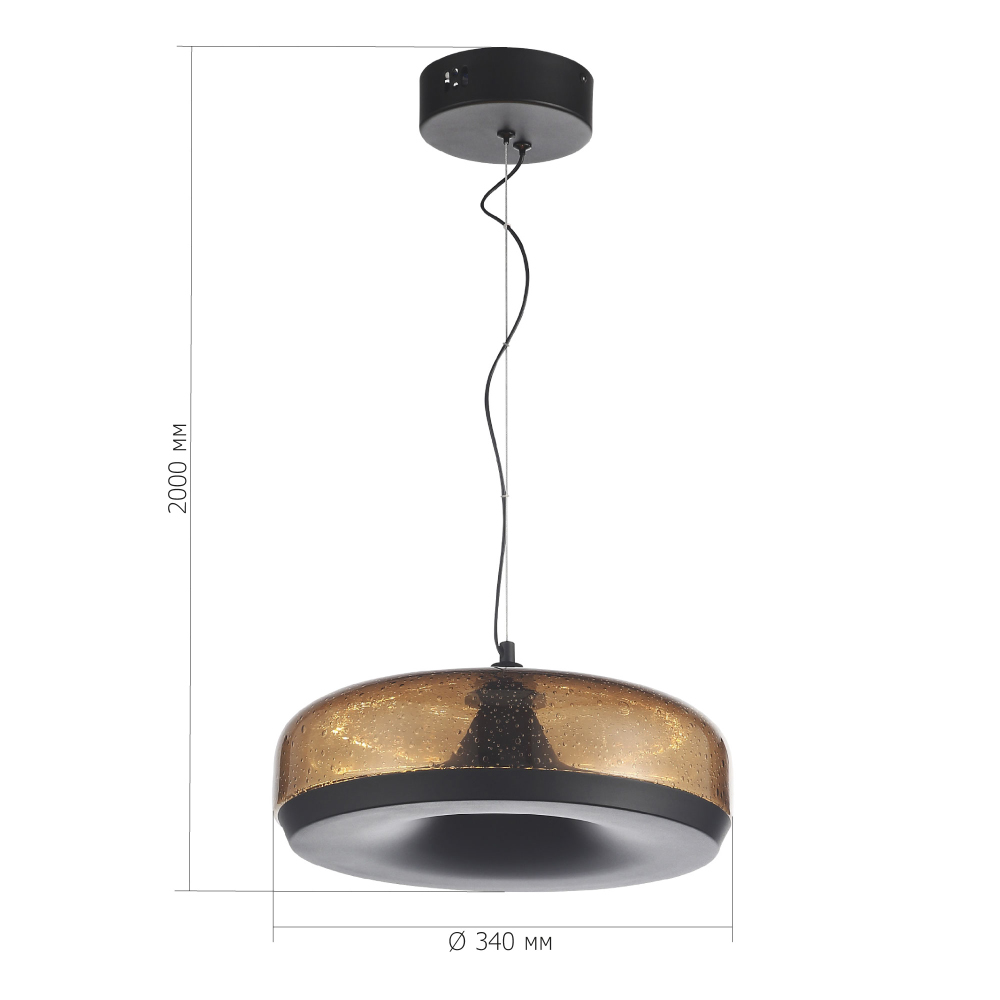 Подвесной светильник с стеклянным плафоном LED 42W 3000K Glass Textured Lampshade в Нижнем Новгороде