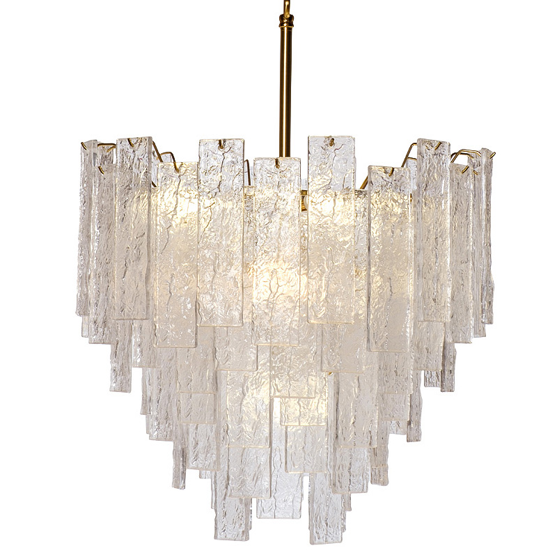 Люстра Dorit Textured Glass Rectangular Chandelier Золотой в Нижнем Новгороде | Loft Concept 