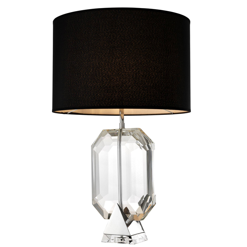 Настольная лампа Eichholtz Table Lamp Emerald Nickel & black Черный Никель Прозрачный в Нижнем Новгороде | Loft Concept 