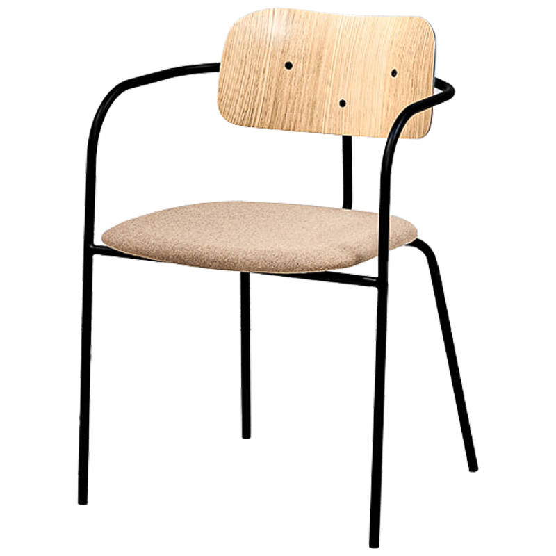 Стул Pilar Loft Stool beige Черный Бежевый Древесина в Нижнем Новгороде | Loft Concept 