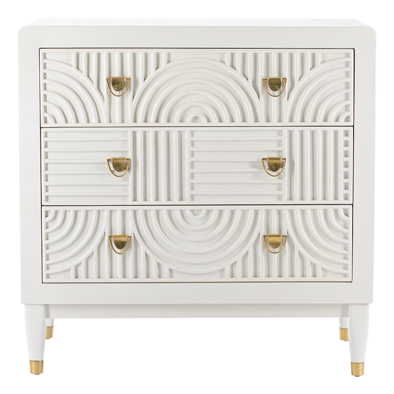 Комод с 3-мя ящиками Seymour Chest Of Drawers white Белый Белый Латунь в Нижнем Новгороде | Loft Concept 