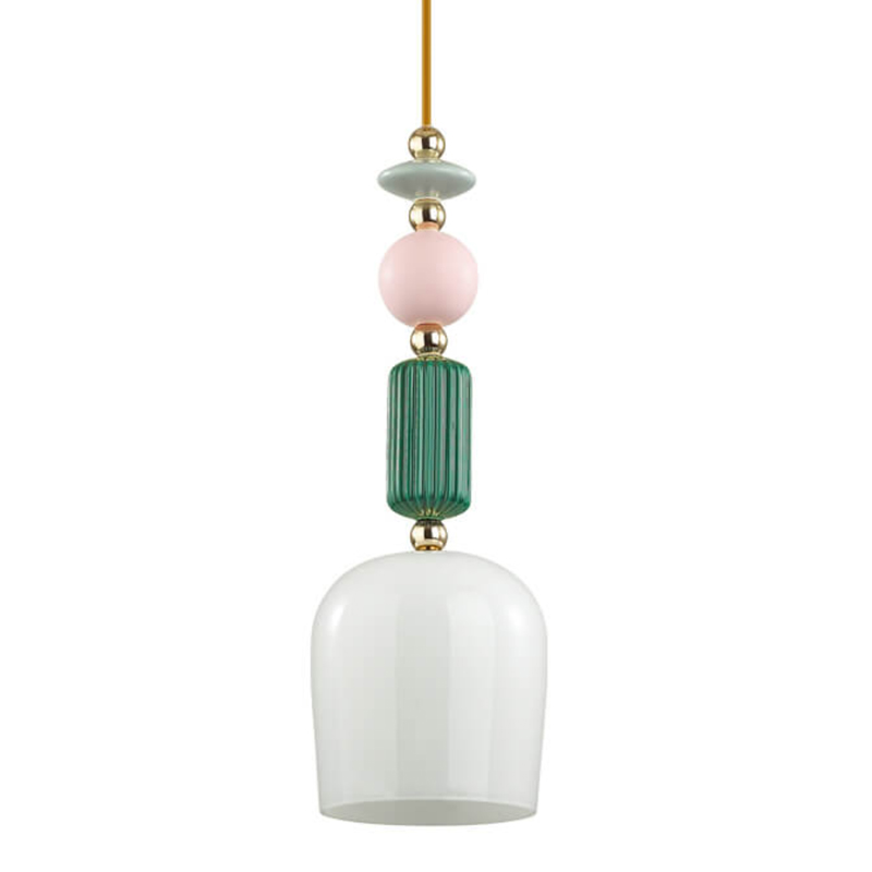 Подвесной светильник Iris hanging lamp candy green Белое матовое стекло Розовый пастельный Зеленый в Нижнем Новгороде | Loft Concept 