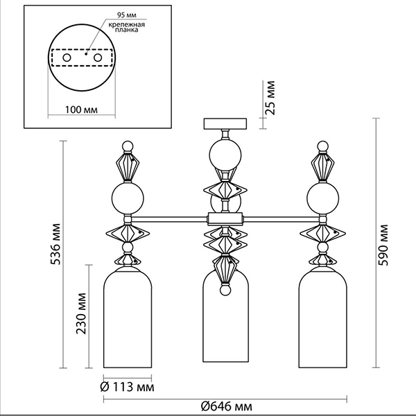 Люстра Iris Glass Chandelier candy 3 chrome в Нижнем Новгороде