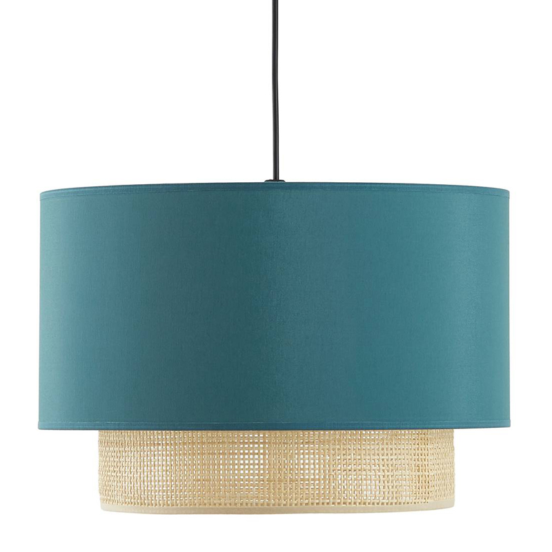 Подвесной светильник Ottar Wicker Turquoise lampshade Бежевый Бирюзовый в Нижнем Новгороде | Loft Concept 