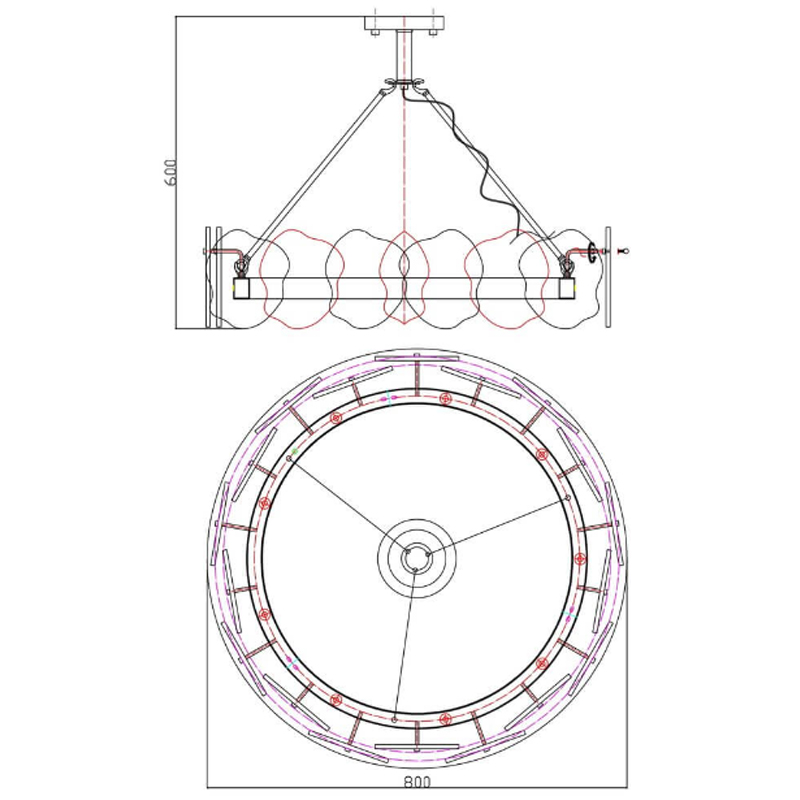 Люстра Мрамор Lucretia Marble Round Chandelier 80 см в Нижнем Новгороде