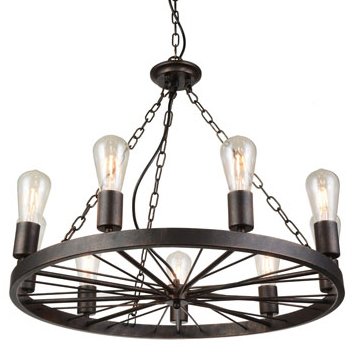 Подвесной светильник Loft Wheel Pendant 9 Коричневый винтаж в Нижнем Новгороде | Loft Concept 