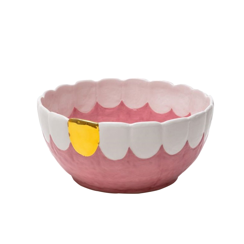 Блюдо Seletti Toothy Frootie Золотой Розовый Белый в Нижнем Новгороде | Loft Concept 