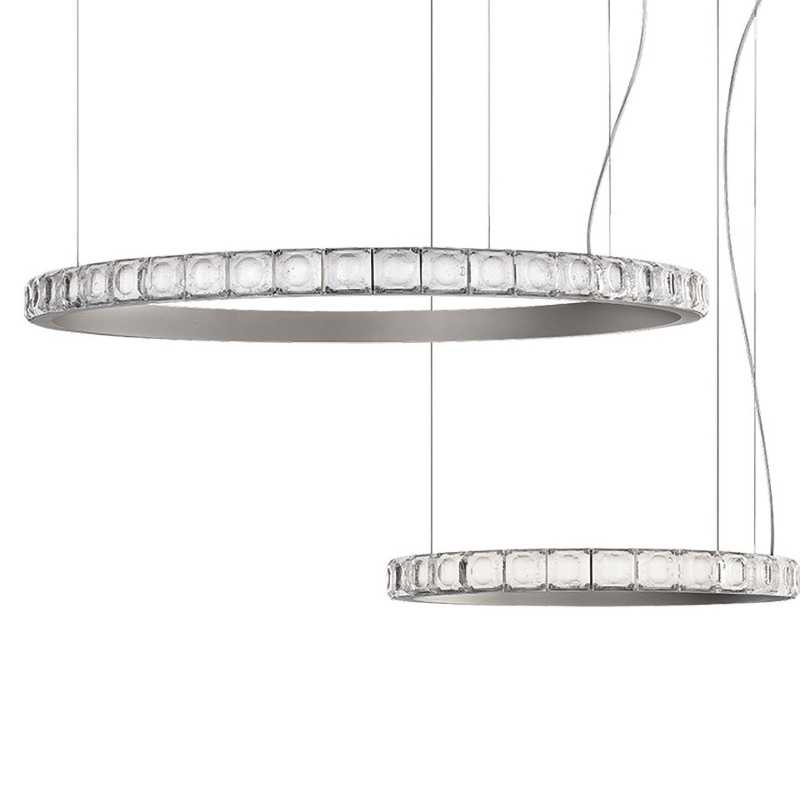 Люстра Ring horizontal silver chandelier Прозрачный Серебряный в Нижнем Новгороде | Loft Concept 