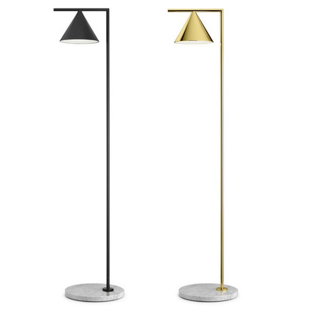 Торшер Flos  Captain Flint Cone floor lamp Капитан Флинт Черный Золотой в Нижнем Новгороде | Loft Concept 