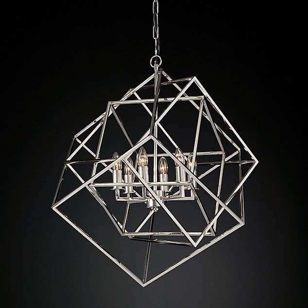 Люстра Restoration Hardware Caged Cubist Pendant Серебряный в Нижнем Новгороде | Loft Concept 