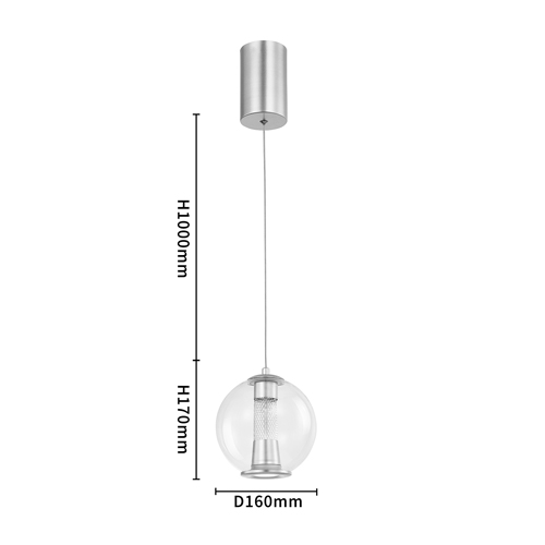 Подвесной светильник с плафоном в форме шара Inner Gleam Orb silver в Нижнем Новгороде