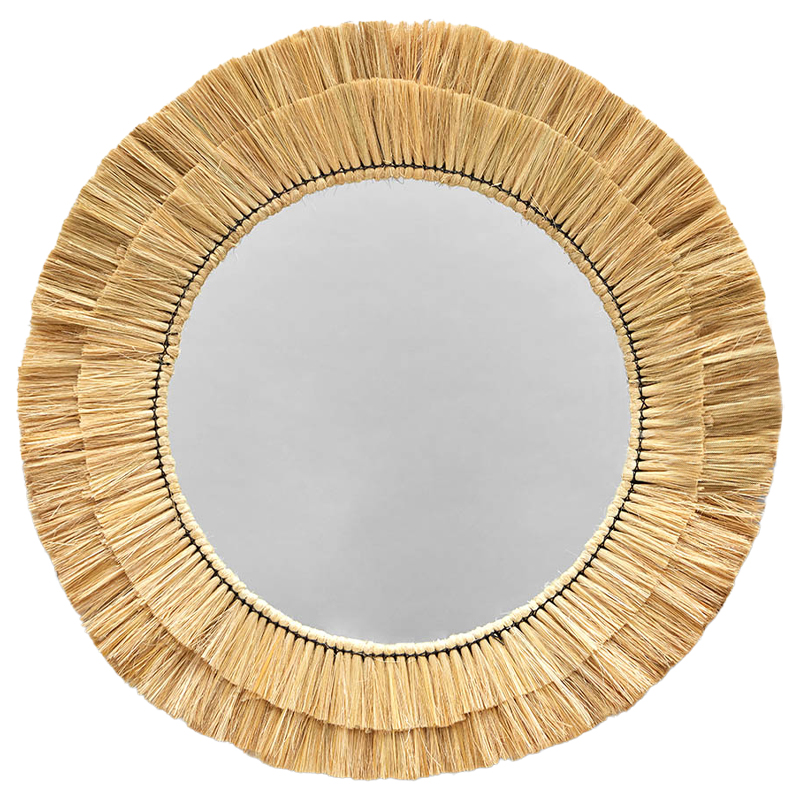 Круглое зеркало с плетеной рамой Jyoti Wicker Mirror Древесина Зеркало в Нижнем Новгороде | Loft Concept 