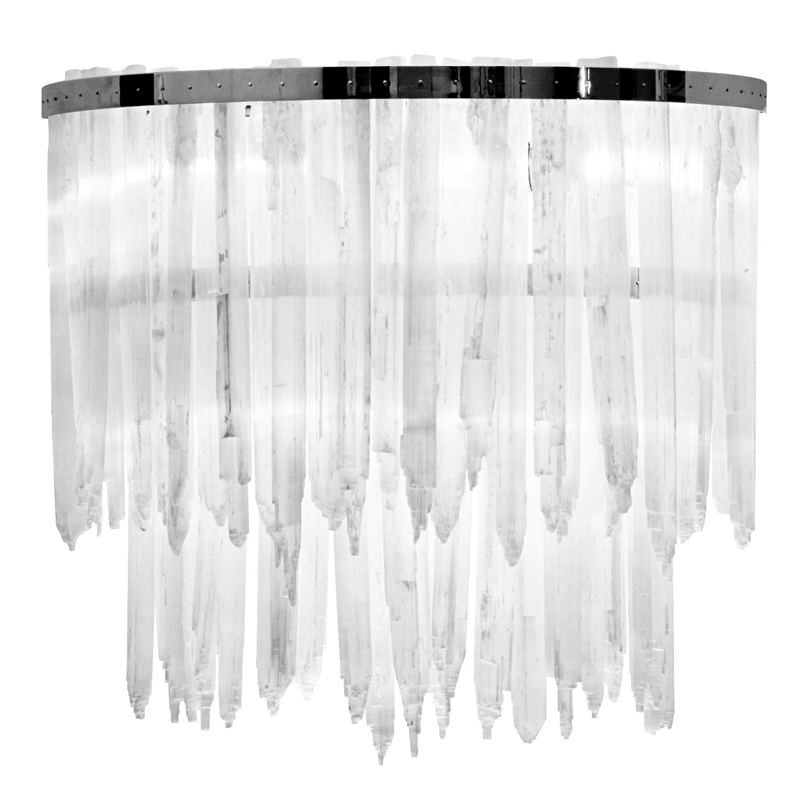 Бра LAMP APPLIQUE SELENITE Никель Прозрачный белый в Нижнем Новгороде | Loft Concept 