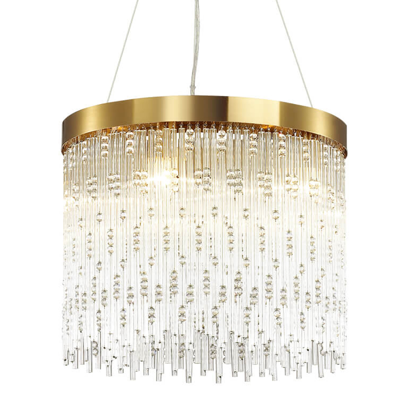 Люстра Hailstorm Rain Kerri Chandelier gold 45 Прозрачный (Transparent) Золотой в Нижнем Новгороде | Loft Concept 