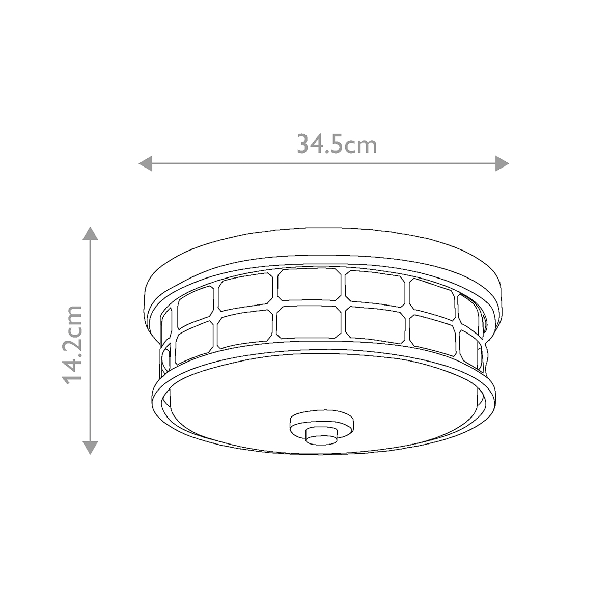 Потолочный светильник для ванных комнат цвета латунь в виде металлической клетки с геометрическими узорами Quoizel в Нижнем Новгороде